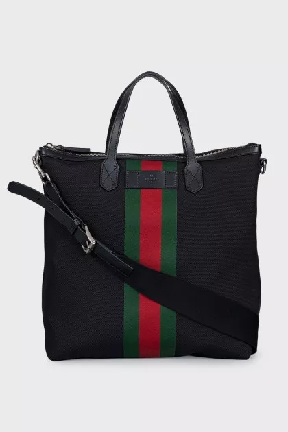 Textile shopper with branded decor
