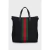 Textile shopper with branded decor