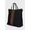 Textile shopper with branded decor