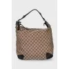 Hobo bag with signature print
