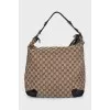 Hobo bag with signature print