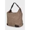 Hobo bag with signature print