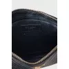 Quilted leather clutch with signature logo