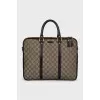 Monogrammed canvas briefcase