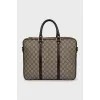 Monogrammed canvas briefcase