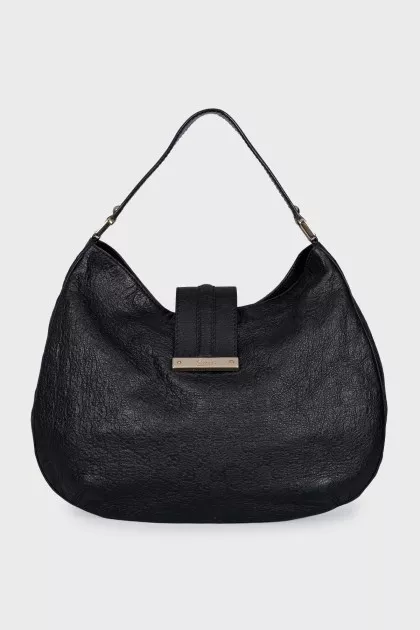 Black bag with embossed logo