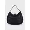 Black bag with embossed logo