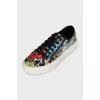 Textile sneakers with a floral print