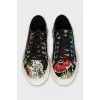 Textile sneakers with a floral print