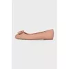 Pink leather ballet flats