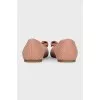 Pink leather ballet flats