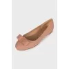 Pink leather ballet flats