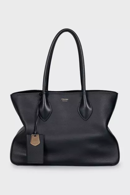 Black tote with signature clochette