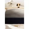 Leather bag with suede inserts