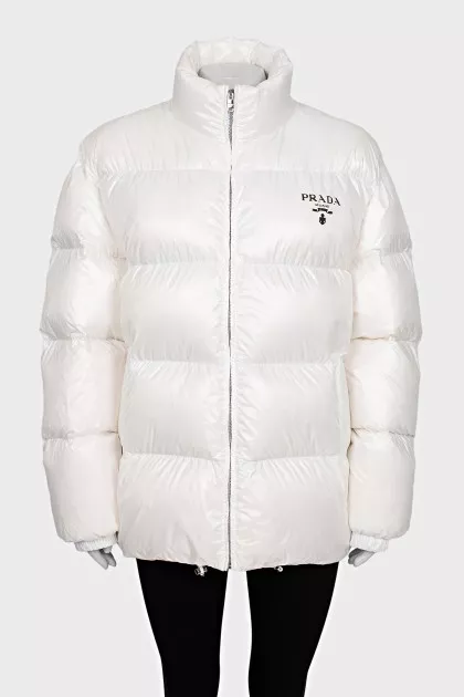 White down jacket with tag
