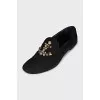 Black ballet flats with decor