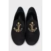 Black ballet flats with decor