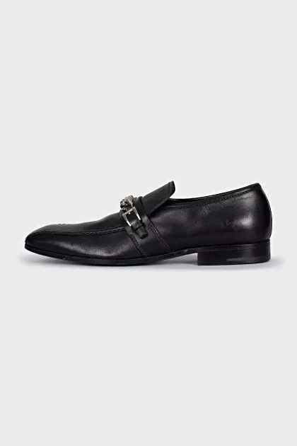 Men's leather shoes with chain