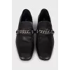 Men's leather shoes with chain