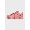 Leather sneakers with a pineapple print