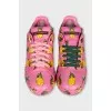 Leather sneakers with a pineapple print