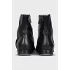 Men's black boots with a zipper