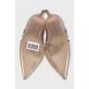 Leather pumps with gold trim