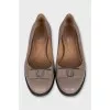 Leather ballet flats decorated with crystals