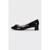 Shoes with a trapezoid heel