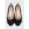 Shoes with a trapezoid heel