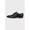 Men's black leather lace-up shoes