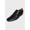 Men's black leather lace-up shoes
