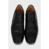 Men's black leather lace-up shoes