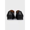 Men's black leather lace-up shoes