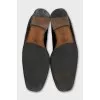 Men's black leather lace-up shoes