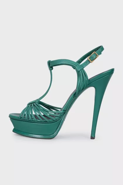 Tribute leather heeled sandals