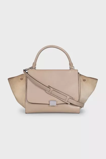 Trapeze brown leather bag