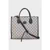 Canvas tote with branded monogram