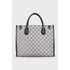 Canvas tote with branded monogram