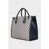 Canvas tote with branded monogram