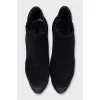 Suede ankle boots with a textured sole