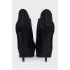 Suede ankle boots with a textured sole