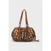 Textile bag with animal print