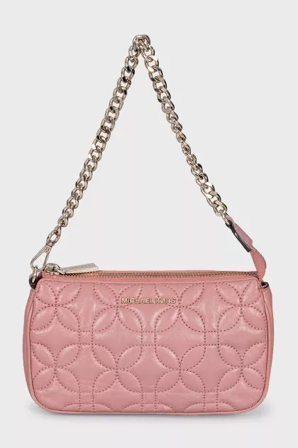 Quilted leather mini bag with chain