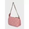 Quilted leather mini bag with chain