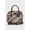 Printed leather crossbody bag