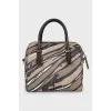 Printed leather crossbody bag