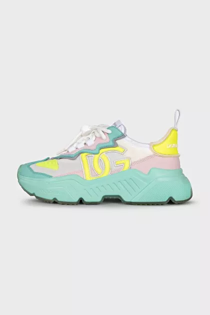 Daymaster leather and textile sneakers