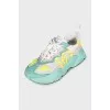 Daymaster leather and textile sneakers