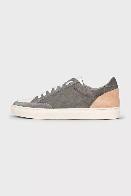 Men's gray suede sneakers
